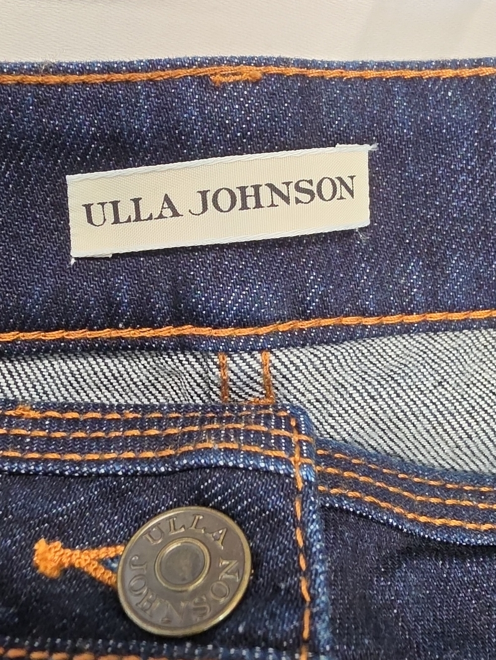 Ulla Johnson Dark Blue High Rise Button Front Cotton Blend Jeans Size 0 - Picture 6 of 7